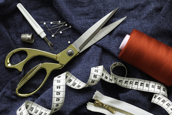 Ladies in sewing group